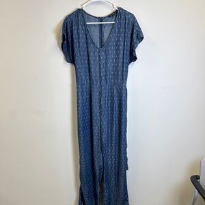 Velvet Heart Size S Blue V-Neck Women's Jumpsuit